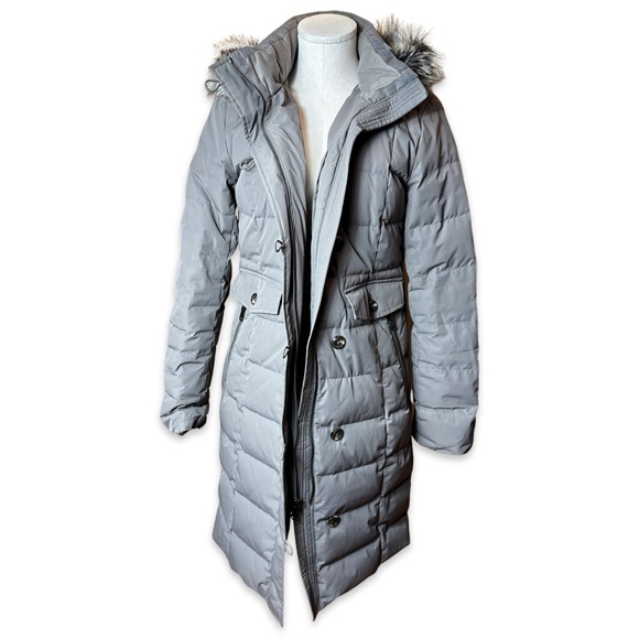 Women’s Lands End  Full Zip Hooded Quilted Puffer Coat Size: Xs color Brown - Picture 3 of 13